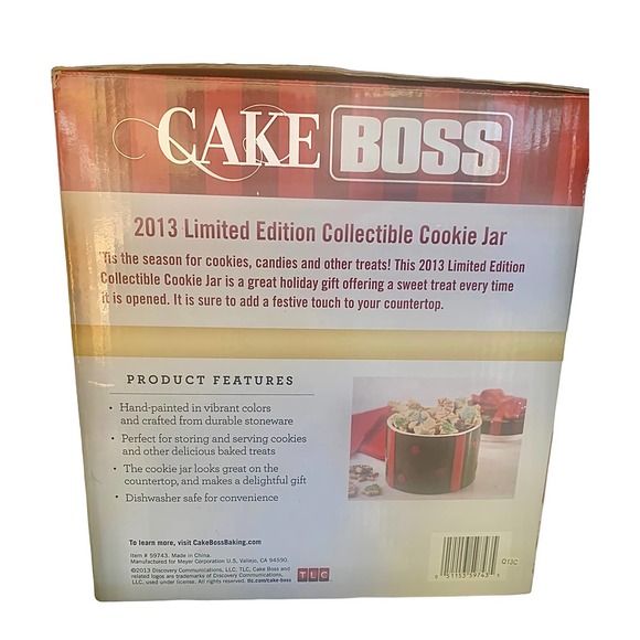 Cake Boss Christmas Ceramic Cookie Jar Green/ Red Limited Edition 2013 - Picture 5 of 14